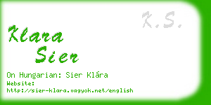 klara sier business card